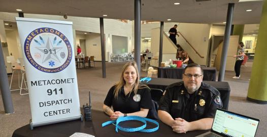 Administrative Section Chief Pomeroy and PST Conrad at job fair. 